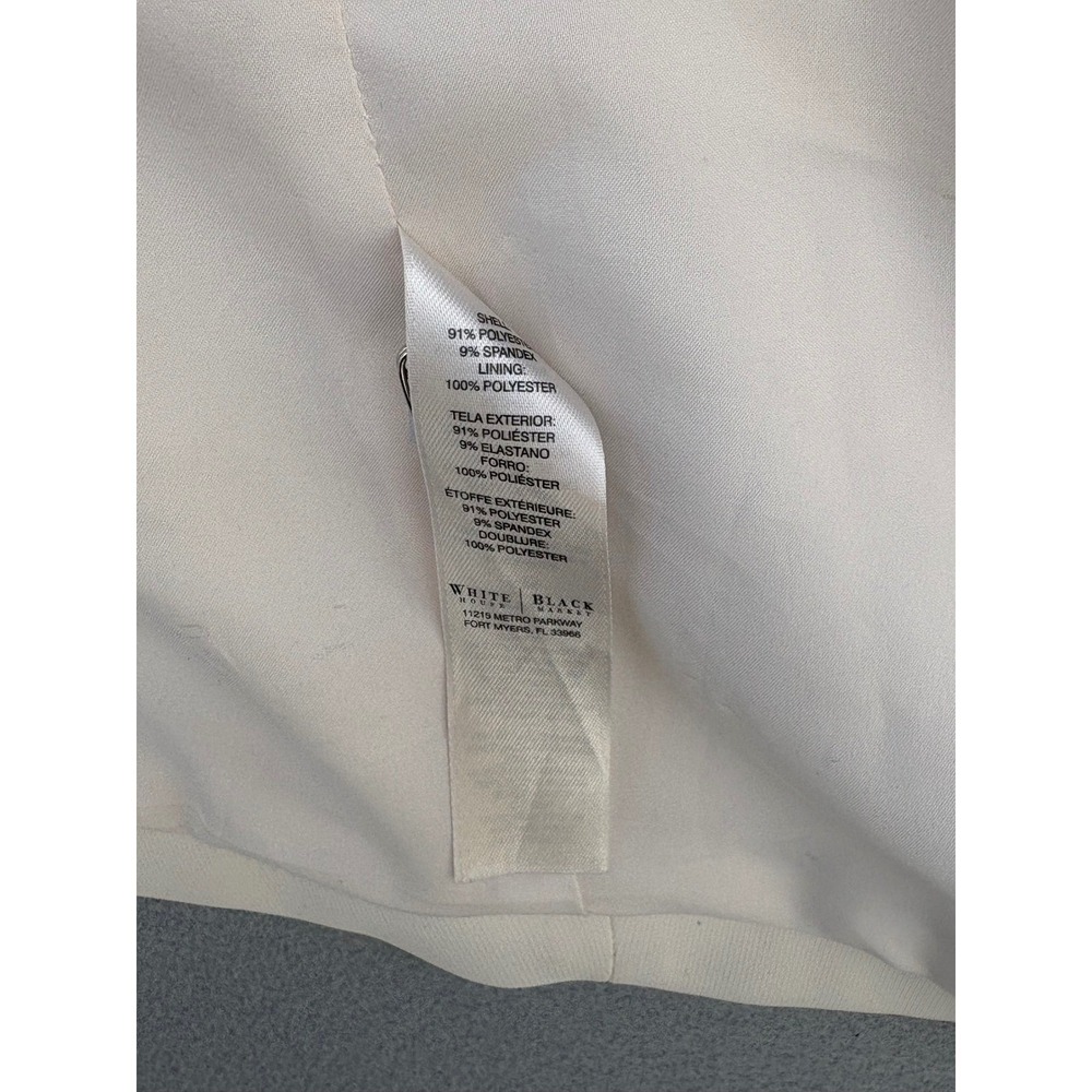 White House Black Market Cream Open Front Collarless Blazer Jacket Size 6 - Picture 5 of 8